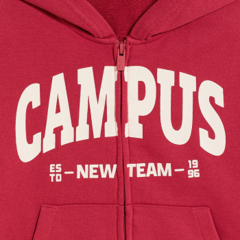 سويت شورت (كنزة) بغطاء للرأس، باللون الأحمر للفتيان.